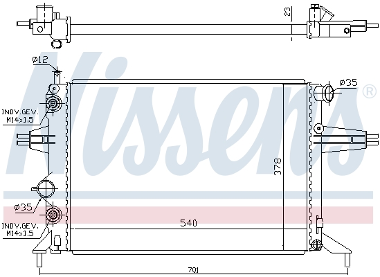 Radiator, engine cooling - 632481 NISSENS