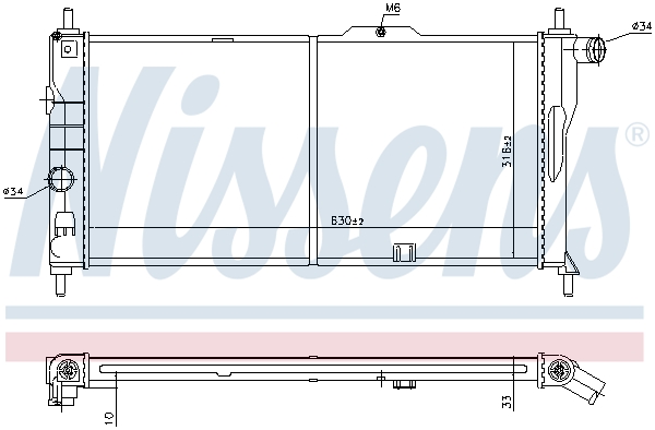 Radiator, engine cooling - 632731 NISSENS
