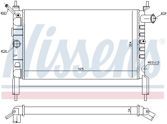 Radiator, engine cooling - 632761 NISSENS
