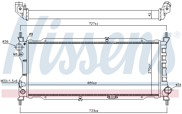 Radiator, engine cooling - 63286A NISSENS