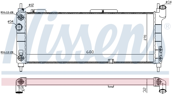 Radiator, engine cooling - 632921 NISSENS