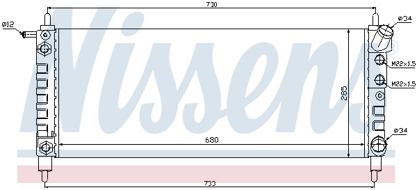 Radiator, engine cooling - 63298 NISSENS
