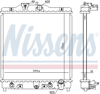 Radiator, engine cooling - 633081 NISSENS