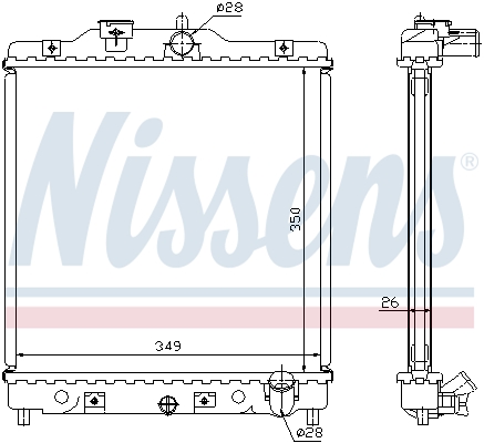 Radiator, engine cooling - 63310A NISSENS
