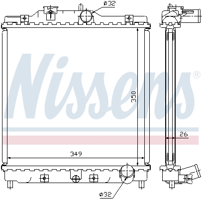 Radiator, engine cooling - 63312 NISSENS