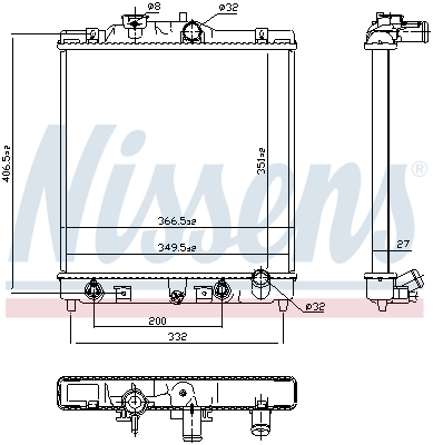 Radiator, engine cooling - 63340 NISSENS