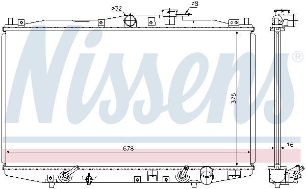 Radiator, engine cooling - 63345 NISSENS