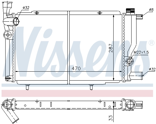 Radiator, engine cooling - 63425 NISSENS