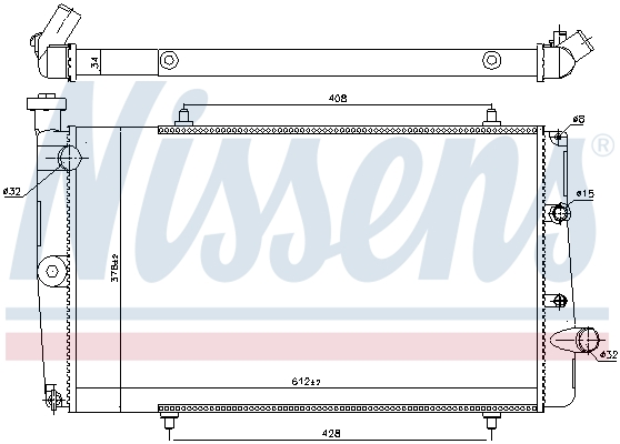 Radiator, engine cooling - 634811 NISSENS