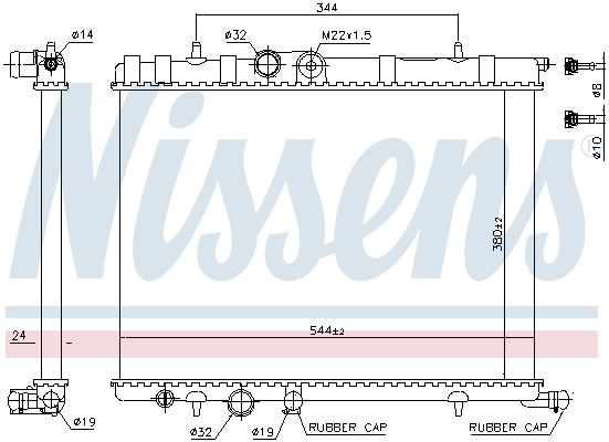 Radiator, engine cooling - 63502 NISSENS
