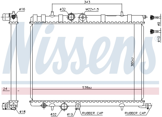 Radiator, engine cooling - 63502A NISSENS