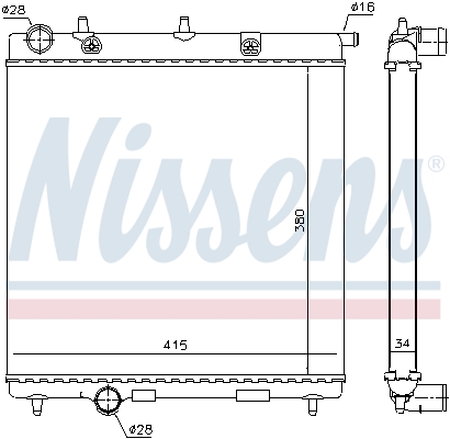 Radiator, engine cooling - 63505 NISSENS