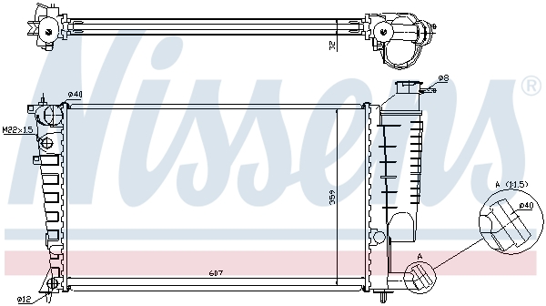 Radiator, engine cooling - 63512A NISSENS