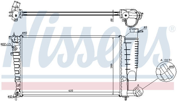 Radiator, engine cooling - 635181 NISSENS