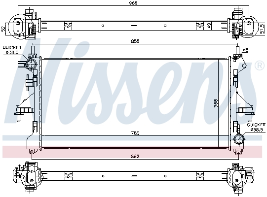 Radiator, engine cooling - 63567 NISSENS