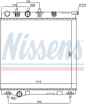 Radiator, engine cooling - 636002 NISSENS