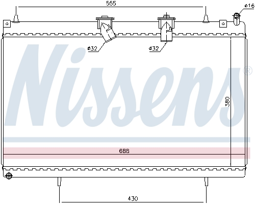 Radiator, engine cooling - 636003 NISSENS