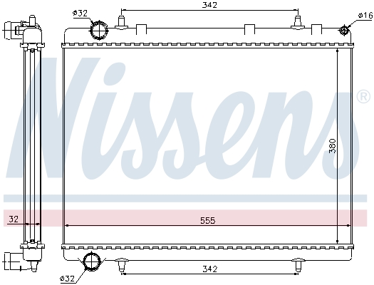 Radiator, engine cooling - 63601 NISSENS