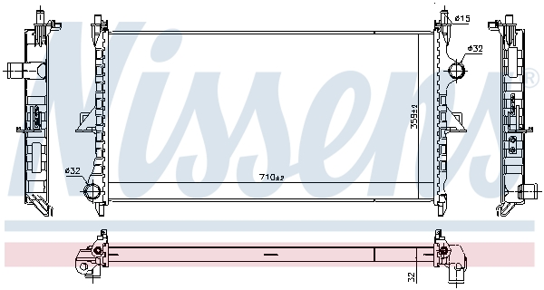 Radiator, engine cooling - 636019 NISSENS