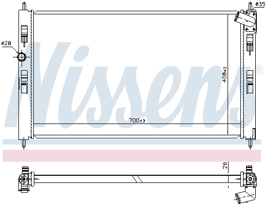 Radiator, engine cooling - 636034 NISSENS
