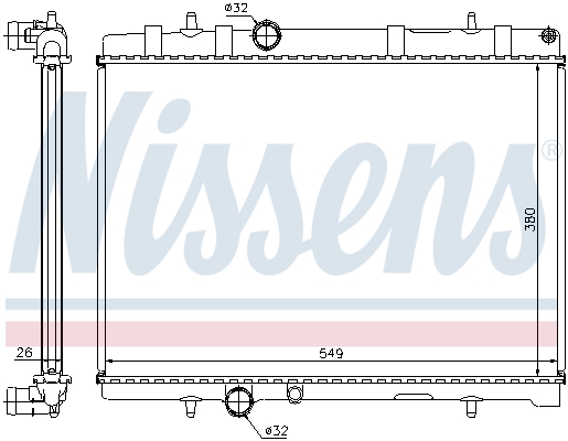 Radiator, engine cooling - 63605A NISSENS