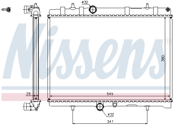 Radiator, engine cooling - 63606A NISSENS