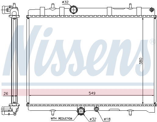 Radiator, engine cooling - 63607A NISSENS