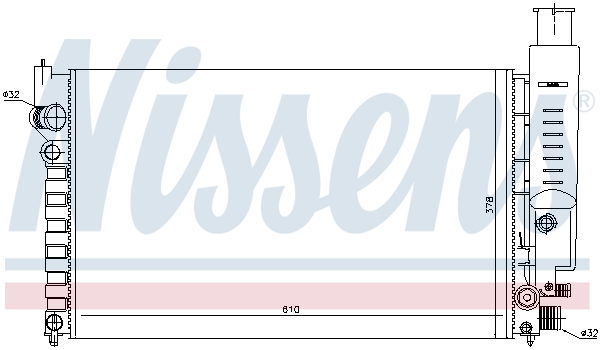 Radiator, engine cooling - 63613 NISSENS