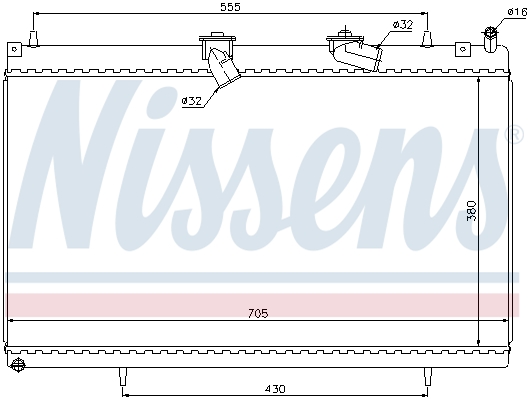 Radiator, engine cooling - 63619 NISSENS