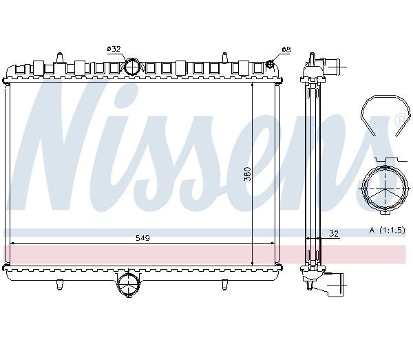 Radiator, engine cooling - 63621A NISSENS