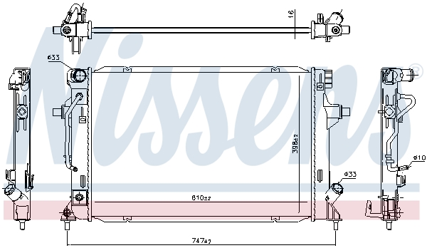 Radiator, engine cooling - 636727 NISSENS