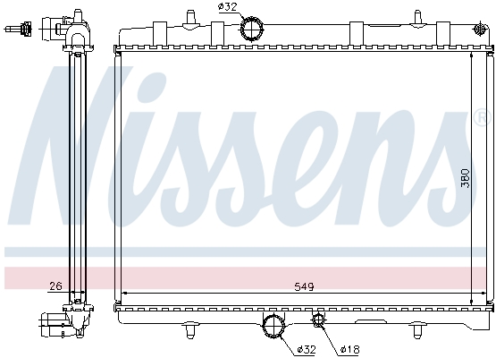 Radiator, engine cooling - 63689A NISSENS