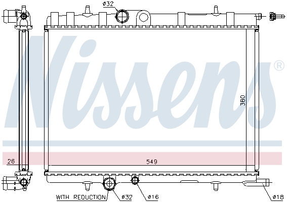 Radiator, engine cooling - 63694A NISSENS