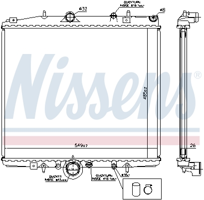 Radiator, engine cooling - 63695A NISSENS