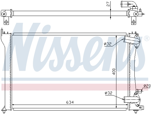 Radiator, engine cooling - 63701 NISSENS