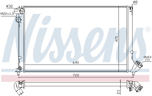 Radiator, engine cooling - 63731 NISSENS