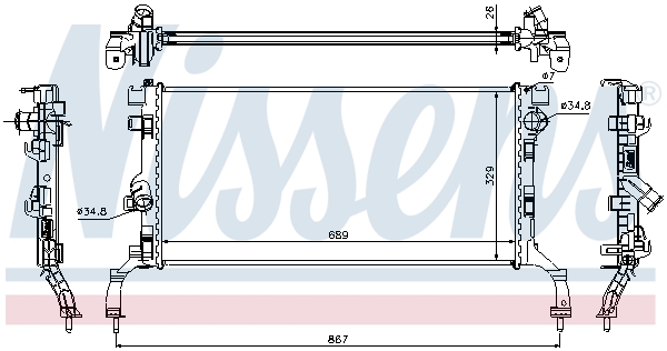 Radiator, engine cooling - 637604 NISSENS