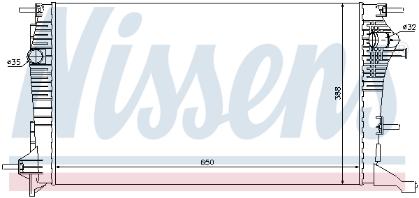 Radiator, engine cooling - 637607 NISSENS