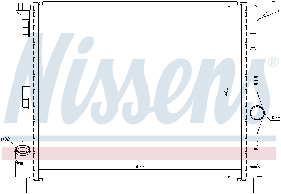 Radiator, engine cooling - 637609 NISSENS