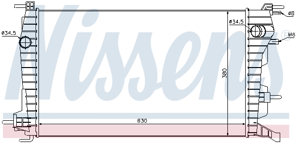 Radiator, engine cooling - 637616 NISSENS