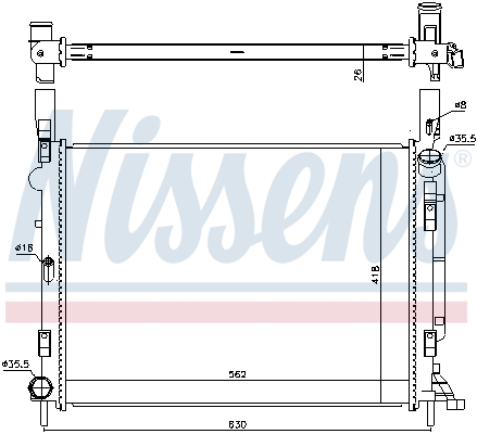 Radiator, engine cooling - 637618 NISSENS