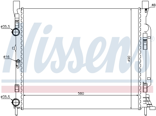 Radiator, engine cooling - 637623 NISSENS