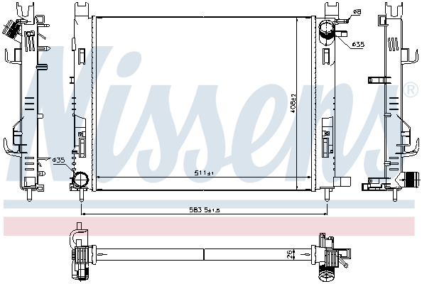 Radiator, engine cooling - 637624 NISSENS