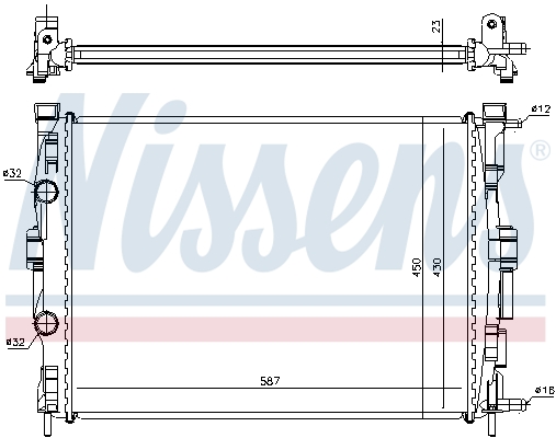 Radiator, engine cooling - 63764 NISSENS