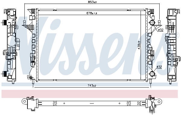 Radiator, engine cooling - 637642 NISSENS