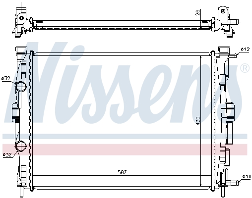 Radiator, engine cooling - 63765A NISSENS