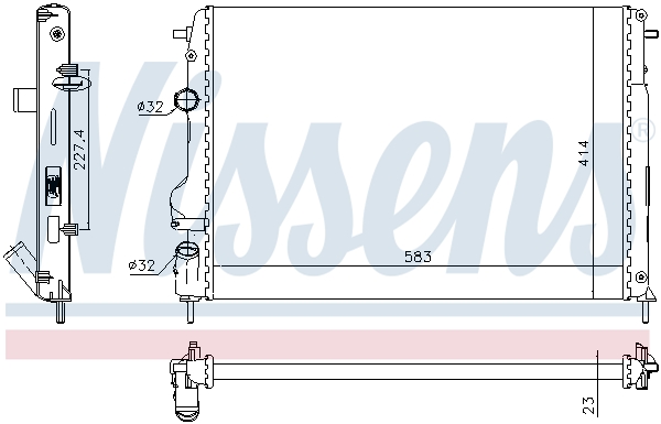 Radiator, engine cooling - 63766 NISSENS