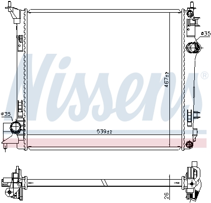 Radiator, engine cooling - 637664 NISSENS