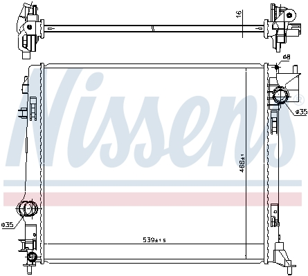 Radiator, engine cooling - 637665 NISSENS