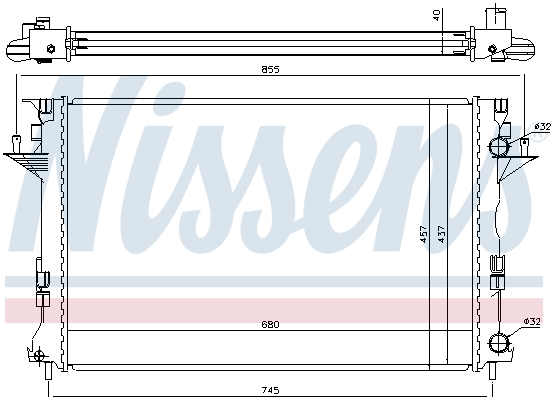 Radiator, engine cooling - 63771 NISSENS